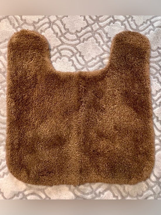 The Unbranded Brand Other - Brown Contour Toilet Rug Bath Mat Soft Plush 21x21 Bathroom